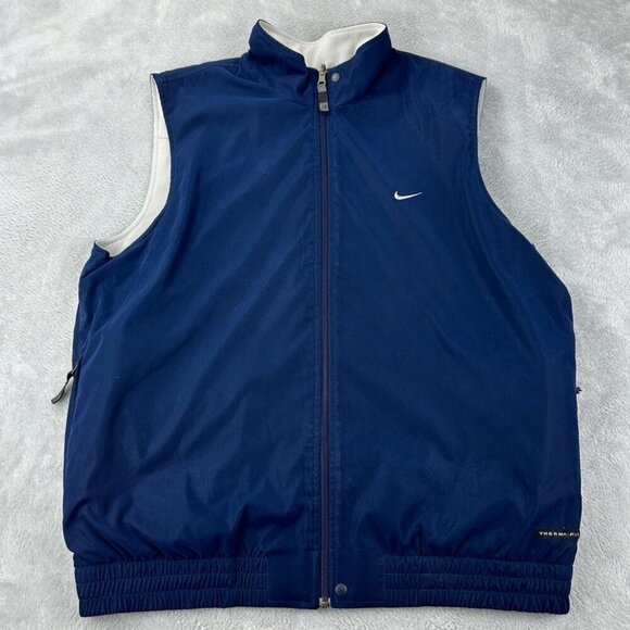 Nike Therma Fit Blue / White Reversible Vest Men’s Size XL - Picture 1 of 16